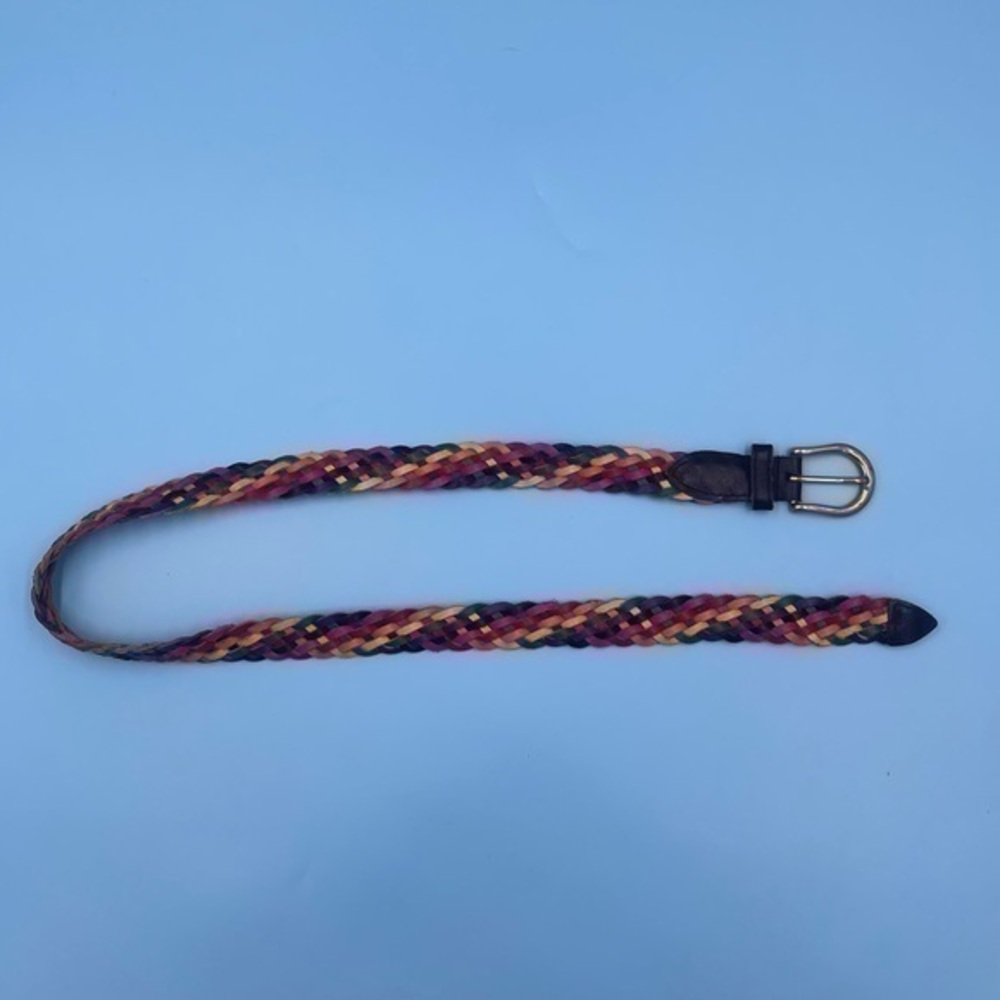 VTG 90’S Colorful Genuine Leather Braided Belt